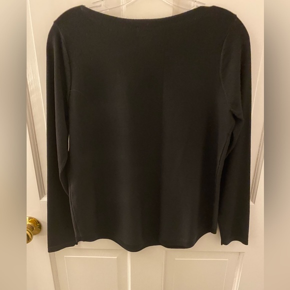 🎉 HP 🎉 Chico’s Black Boat Neck Long Sleeve Top - Picture 5 of 8